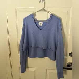 Women's Blue V-Neck Sweater